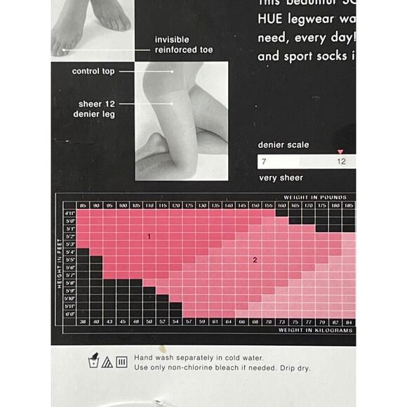 Hue Women's So Silky Sheer Control Top Pantyhose NATURAL (10762) | Size 1 - Picture 3 of 3